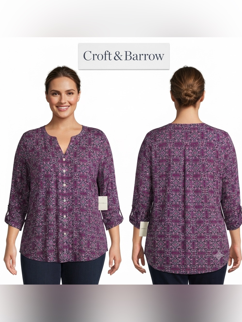 Croft & Barrow Button Up Blouse NWT XXL